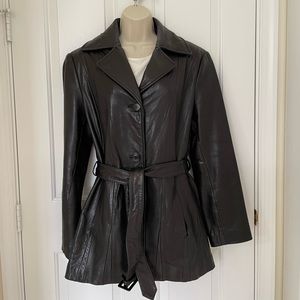 Avanti Belted Leather Jacket - Sz L